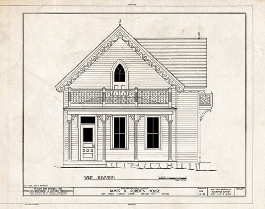 Blueprint HABS NEV,13-CARCI,22- (Sheet 5 of 5) - James D. Roberts House, 1207 North Carson Street, Carson City, Carson City, NV