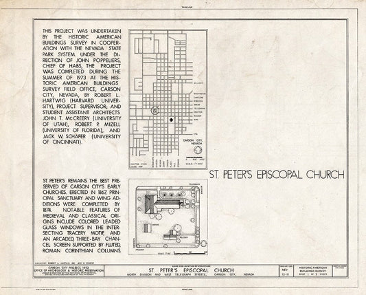 Blueprint HABS NEV,13-CARCI,10- (Sheet 1 of 7) - St. Peter's Episcopal Church, 312 North Division Street, Carson City, Carson City, NV