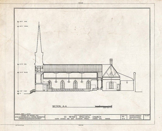 Blueprint HABS NEV,13-CARCI,10- (Sheet 5 of 7) - St. Peter's Episcopal Church, 312 North Division Street, Carson City, Carson City, NV