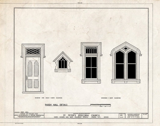 Blueprint HABS NEV,13-CARCI,10- (Sheet 7 of 7) - St. Peter's Episcopal Church, 312 North Division Street, Carson City, Carson City, NV