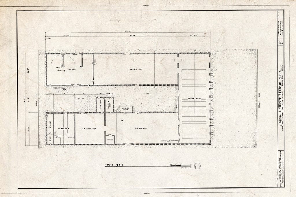 Blueprint HABS NEV,13-CARCI,6- (Sheet 2 of 8) - Virginia & Truckee Railroad Shops, Between Plaza, Ann, Stewart & Sophia Streets, Carson City, Carson City, NV