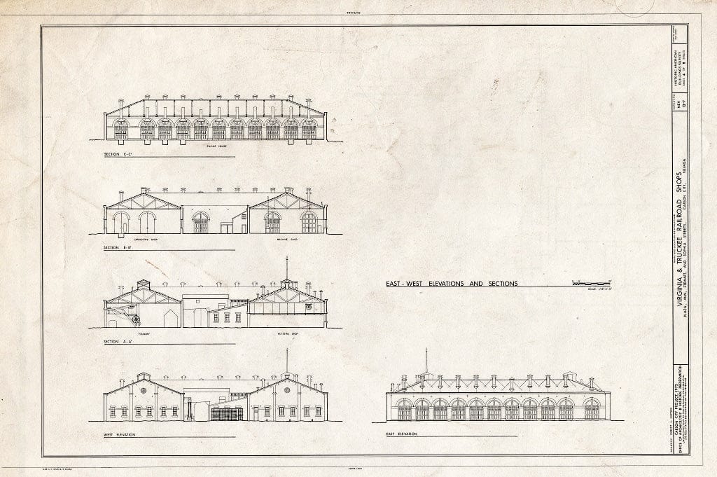 Blueprint HABS NEV,13-CARCI,6- (Sheet 4 of 8) - Virginia & Truckee Railroad Shops, Between Plaza, Ann, Stewart & Sophia Streets, Carson City, Carson City, NV