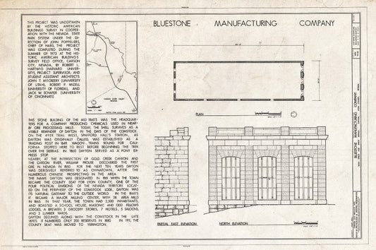 Blueprint HABS NEV,10-DAYT,1- (Sheet 1 of 1) - Bluestone Manufacturing Company, Main Street & Shady Avenue, Dayton, Lyon County, NV