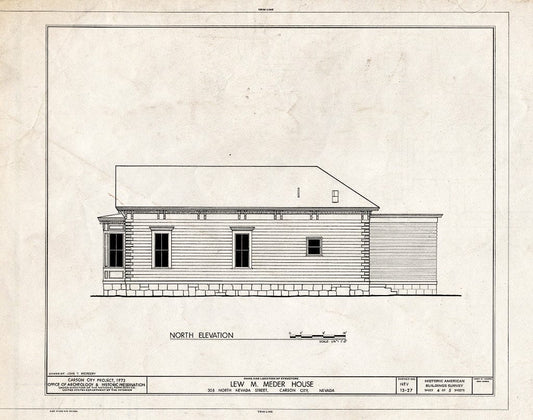 Blueprint HABS NEV,13-CARCI,21- (Sheet 4 of 5) - Lew M. Meder House, 308 North Nevada Street, Carson City, Carson City, NV