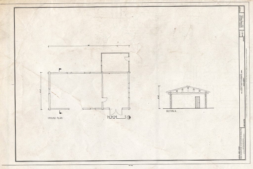Blueprint Plan, Section - San Jacinto Ranch, Blacksmith's Shop, San Jacinto, Elko County, NV