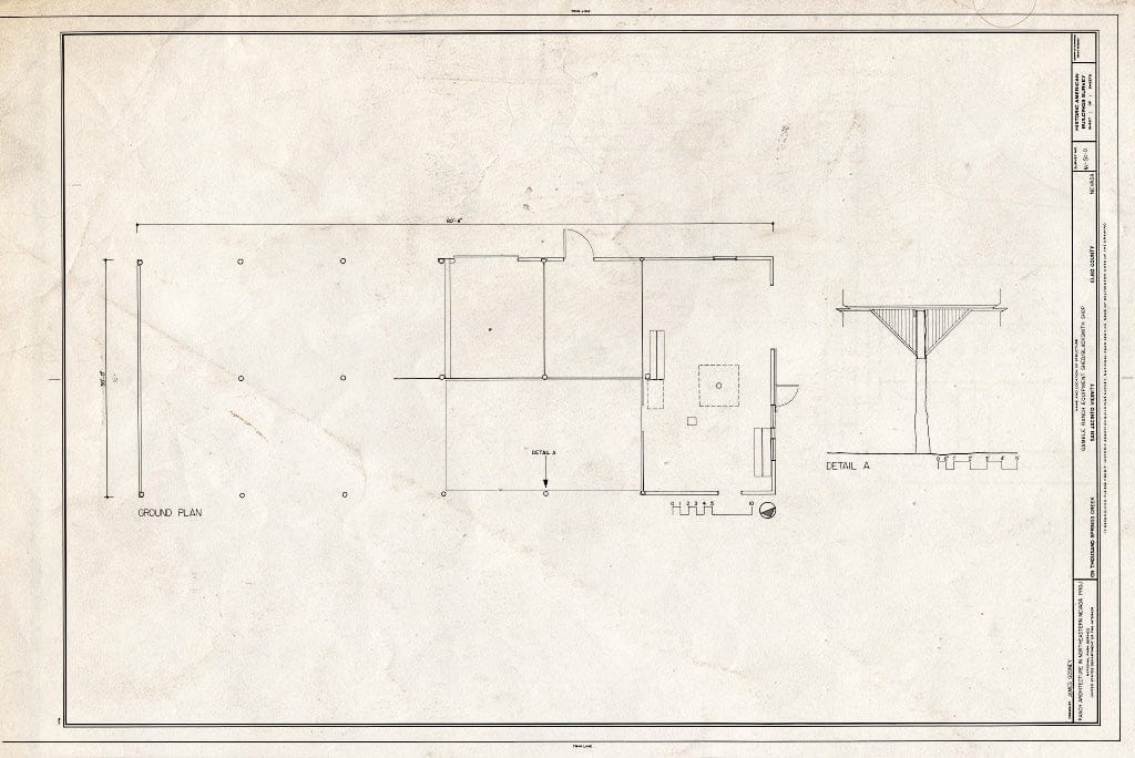 Blueprint Plan, Detail - Gamble Ranch, Shed/Blacksmith Shop, on Thousand Springs Creek, Elko, Elko County, NV