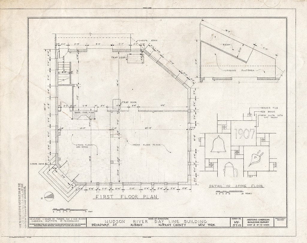 Blueprint HABS NY,1-ALB,24- (Sheet 3 of 10) - Hudson River Day Line Building, Broadway Street, Albany, Albany County, NY