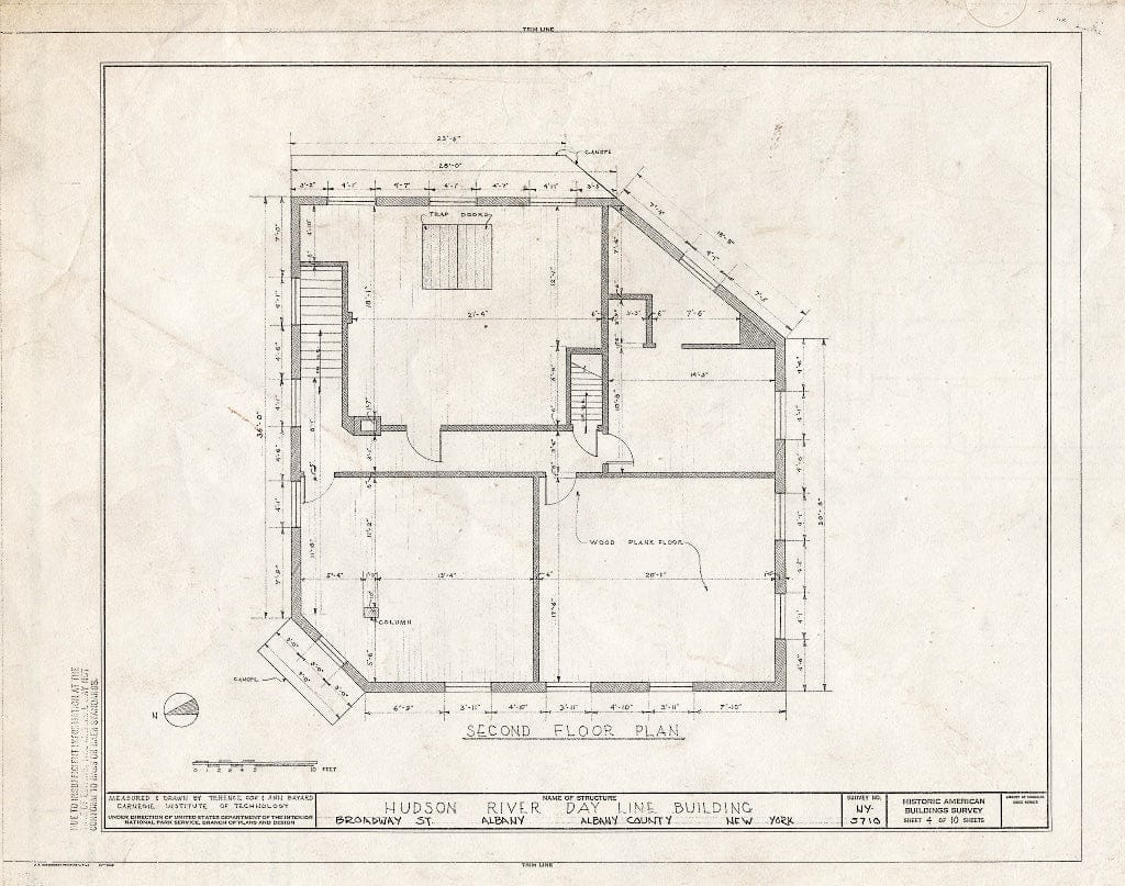 Blueprint HABS NY,1-ALB,24- (Sheet 4 of 10) - Hudson River Day Line Building, Broadway Street, Albany, Albany County, NY