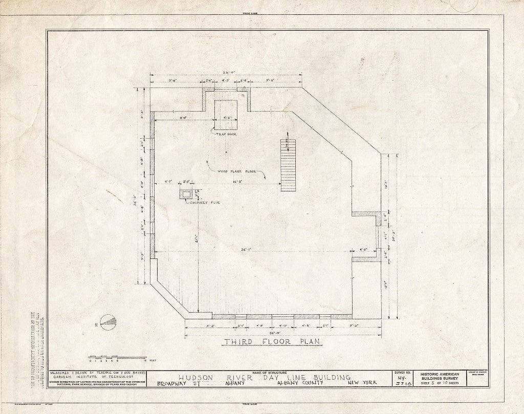 Blueprint HABS NY,1-ALB,24- (Sheet 5 of 10) - Hudson River Day Line Building, Broadway Street, Albany, Albany County, NY