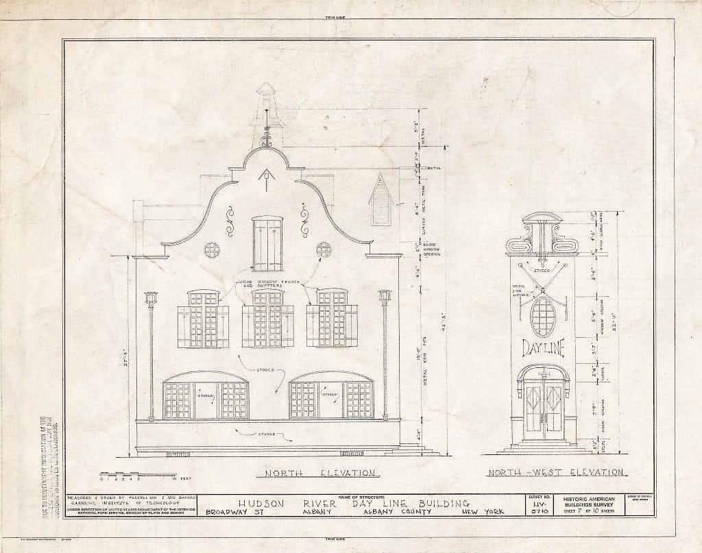 Blueprint HABS NY,1-ALB,24- (Sheet 7 of 10) - Hudson River Day Line Building, Broadway Street, Albany, Albany County, NY