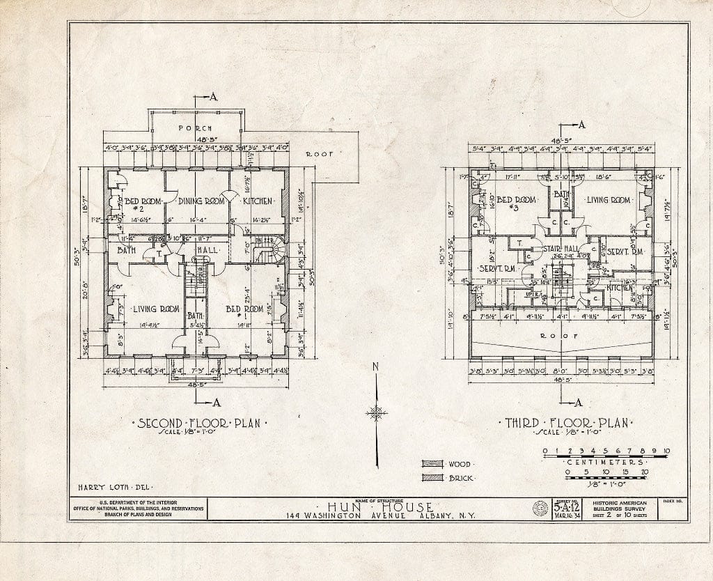 Blueprint HABS NY,1-ALB,5- (Sheet 2 of 10) - Hun House, 149 Washington Avenue, Albany, Albany County, NY