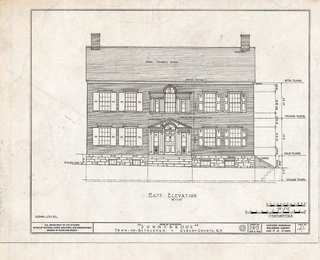 Blueprint HABS NY,1-Beth,2- (Sheet 4 of 11) - Sunnybrook, Bethlehem Center, Albany County, NY
