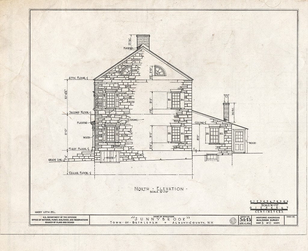 Blueprint HABS NY,1-Beth,2- (Sheet 5 of 11) - Sunnybrook, Bethlehem Center, Albany County, NY