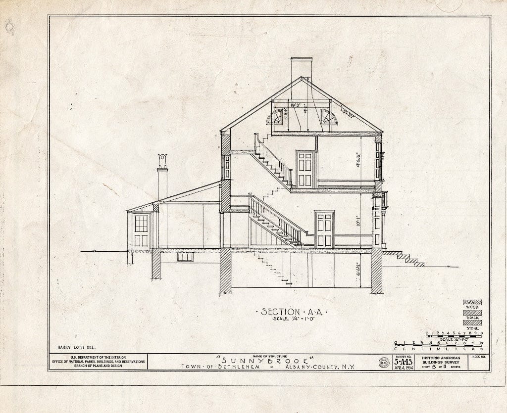 Blueprint HABS NY,1-Beth,2- (Sheet 8 of 11) - Sunnybrook, Bethlehem Center, Albany County, NY