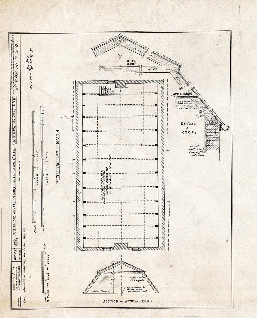 Blueprint HABS NY,1-COHO,1- (Sheet 6 of 17) - Wessel Van Schaick House, Van Schaick Avenue & Delaware & Hudson Railroad Tracks, Cohoes, Albany County, NY