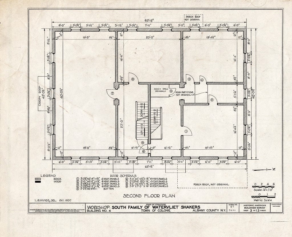 Blueprint HABS NY,1-COL,15- (Sheet 3 of 13) - Shaker South Family Trustees' Office, Watervliet Shaker Road, Colonie Township, Watervliet, Albany County, NY