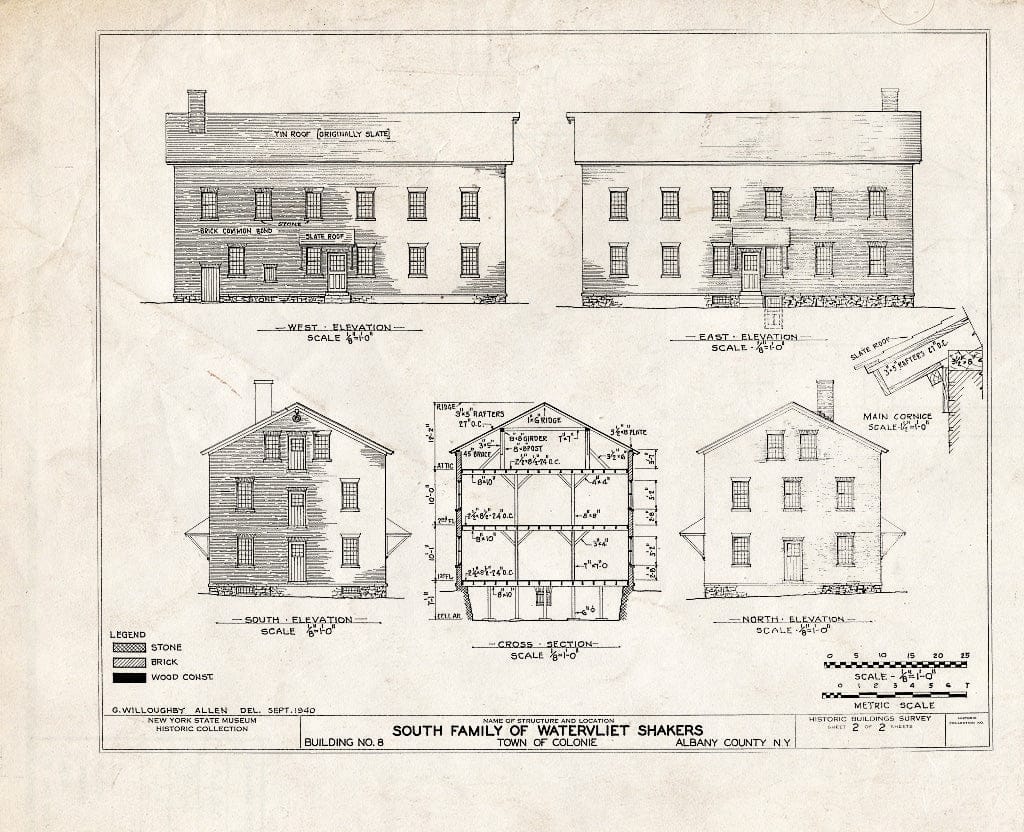 Blueprint HABS NY,1-COL,19- (Sheet 2 of 2) - Shaker South Family Cannery, Watervliet Shaker Road, Colonie Township, Watervliet, Albany County, NY