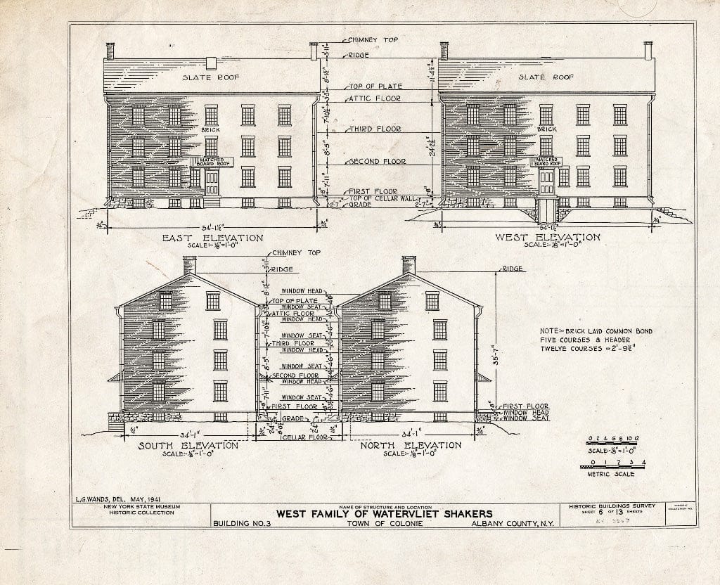 Blueprint HABS NY,1-COL,3- (Sheet 6 of 13) - Shaker West Family Broom Shop, Watervliet Shaker Road, Colonie Township, Watervliet, Albany County, NY