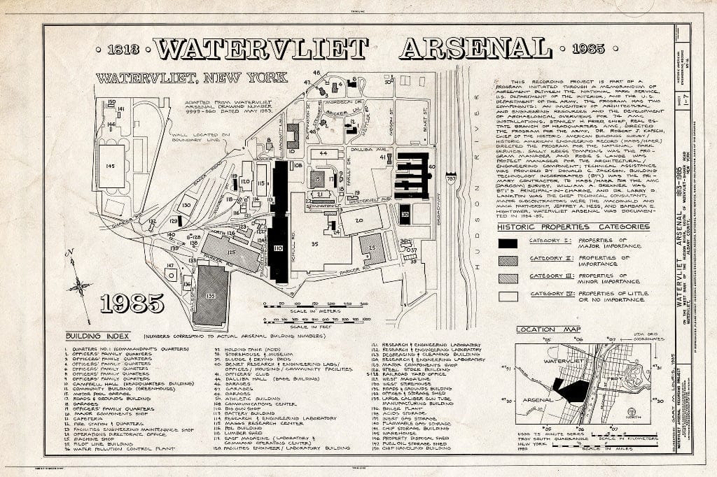 Blueprint HAER NY,1-WAVL,1- (Sheet 1 of 7) - Watervliet Arsenal, South Broadway, Watervliet, Albany County, NY