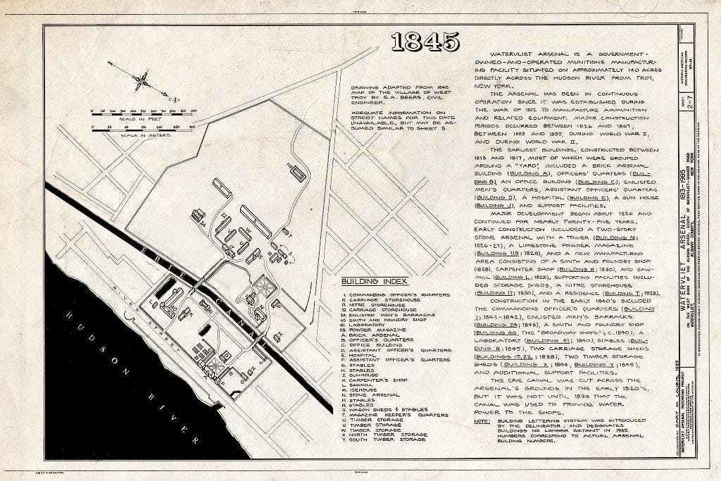 Blueprint HAER NY,1-WAVL,1- (Sheet 2 of 7) - Watervliet Arsenal, South Broadway, Watervliet, Albany County, NY