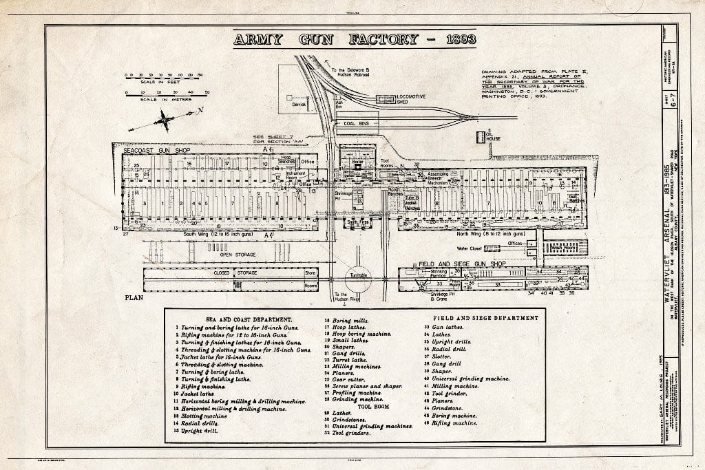 Blueprint HAER NY,1-WAVL,1- (Sheet 6 of 7) - Watervliet Arsenal, South Broadway, Watervliet, Albany County, NY