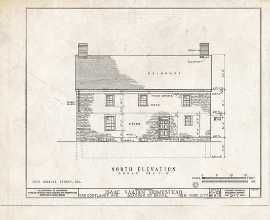 Blueprint HABS NY,3-Bronx,2- (Sheet 5 of 7) - Isaac Varian House, 277 Van Cortlandt Avenue, Bronx, Bronx County, NY