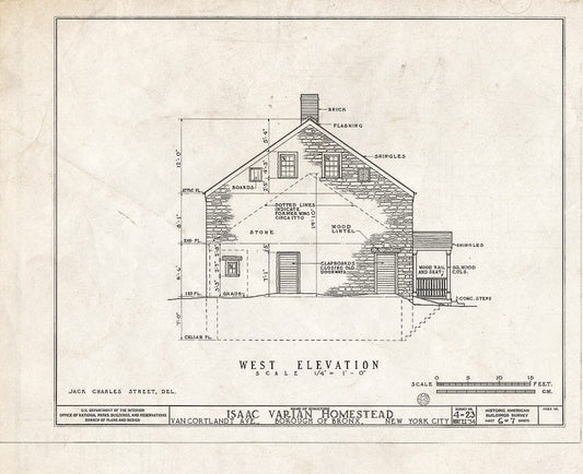 Blueprint HABS NY,3-Bronx,2- (Sheet 6 of 7) - Isaac Varian House, 277 Van Cortlandt Avenue, Bronx, Bronx County, NY