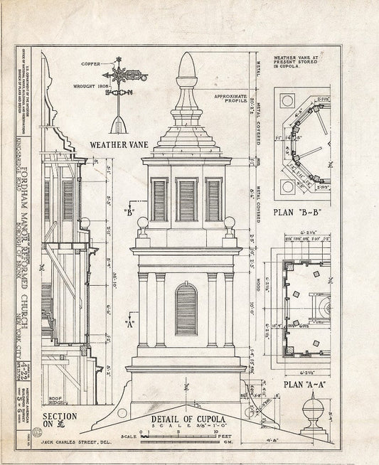 Blueprint HABS NY,3-Bronx,1- (Sheet 5 of 6) - Fordham Manor Reformed Church, 71 Kingsbridge Road & Reservoir Avenue, Bronx, Bronx County, NY