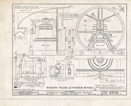 Blueprint HABS NY,3-Bronx,1- (Sheet 6 of 6) - Fordham Manor Reformed Church, 71 Kingsbridge Road & Reservoir Avenue, Bronx, Bronx County, NY