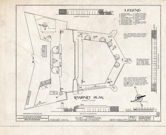Blueprint HABS NY,3-Bronx,3- (Sheet 3 of 12) - Fort Schuyler, Throgg's Neck, Bronx, Bronx County, NY