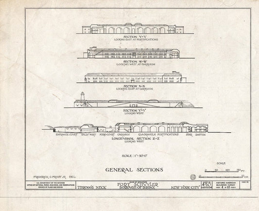 Blueprint HABS NY,3-Bronx,3- (Sheet 4 of 12) - Fort Schuyler, Throgg's Neck, Bronx, Bronx County, NY