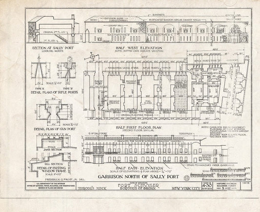 Blueprint HABS NY,3-Bronx,3- (Sheet 5 of 12) - Fort Schuyler, Throgg's Neck, Bronx, Bronx County, NY