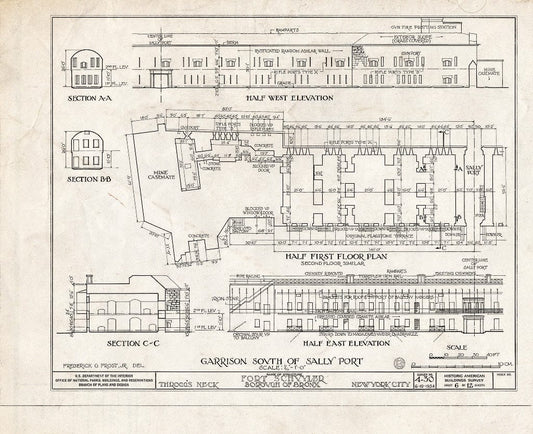 Blueprint HABS NY,3-Bronx,3- (Sheet 6 of 12) - Fort Schuyler, Throgg's Neck, Bronx, Bronx County, NY