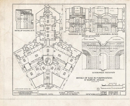 Blueprint HABS NY,3-Bronx,3- (Sheet 9 of 12) - Fort Schuyler, Throgg's Neck, Bronx, Bronx County, NY
