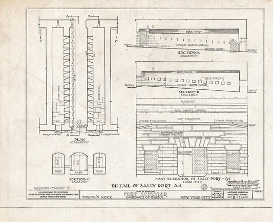 Blueprint HABS NY,3-Bronx,3- (Sheet 11 of 12) - Fort Schuyler, Throgg's Neck, Bronx, Bronx County, NY