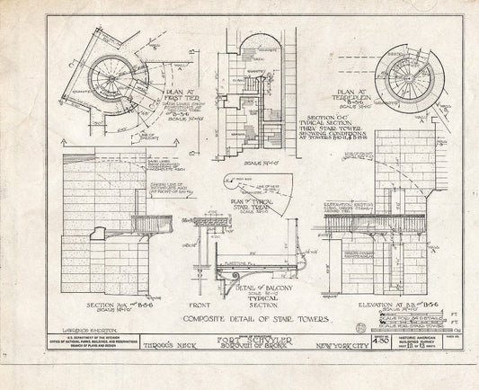 Blueprint HABS NY,3-Bronx,3- (Sheet 12 of 12) - Fort Schuyler, Throgg's Neck, Bronx, Bronx County, NY