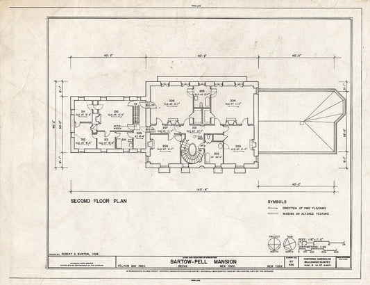 Blueprint HABS NY,3-Bronx,6- (Sheet 4 of 10) - Bartow-Pell Mansion, Shore Road, Pelham Bay Park, Bronx, Bronx County, NY