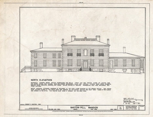 Blueprint HABS NY,3-Bronx,6- (Sheet 6 of 10) - Bartow-Pell Mansion, Shore Road, Pelham Bay Park, Bronx, Bronx County, NY