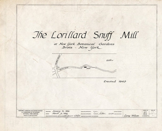 Blueprint HABS NY,3-Bronx,9- (Sheet 0 of 3) - Lorillard Snuff Mill, Botanical Gardens, Bronx Park, Bronx, Bronx County, NY