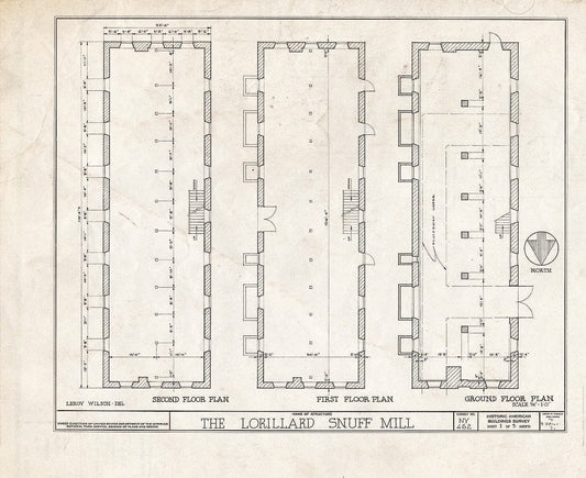 Blueprint HABS NY,3-Bronx,9- (Sheet 1 of 3) - Lorillard Snuff Mill, Botanical Gardens, Bronx Park, Bronx, Bronx County, NY