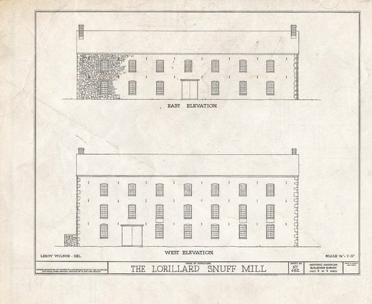 Blueprint HABS NY,3-Bronx,9- (Sheet 2 of 3) - Lorillard Snuff Mill, Botanical Gardens, Bronx Park, Bronx, Bronx County, NY