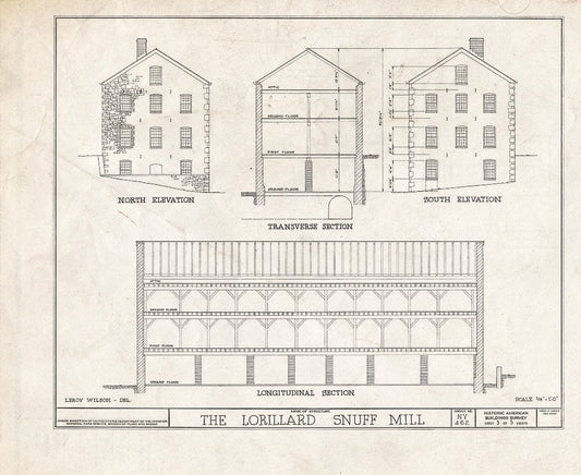 Blueprint HABS NY,3-Bronx,9- (Sheet 3 of 3) - Lorillard Snuff Mill, Botanical Gardens, Bronx Park, Bronx, Bronx County, NY