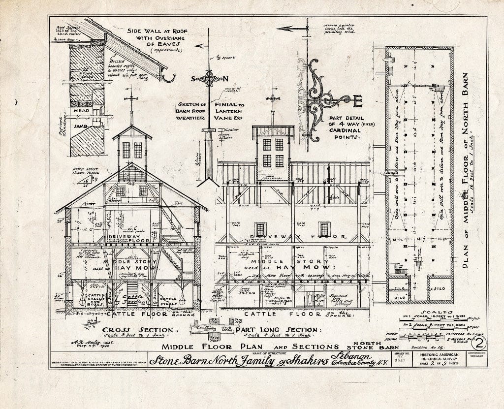 Blueprint HABS NY,11-NELEB.V,30- (Sheet 2 of 5) - Shaker North Family Barn, State Route 22 & U.S. Route 20, New Lebanon, Columbia County, NY
