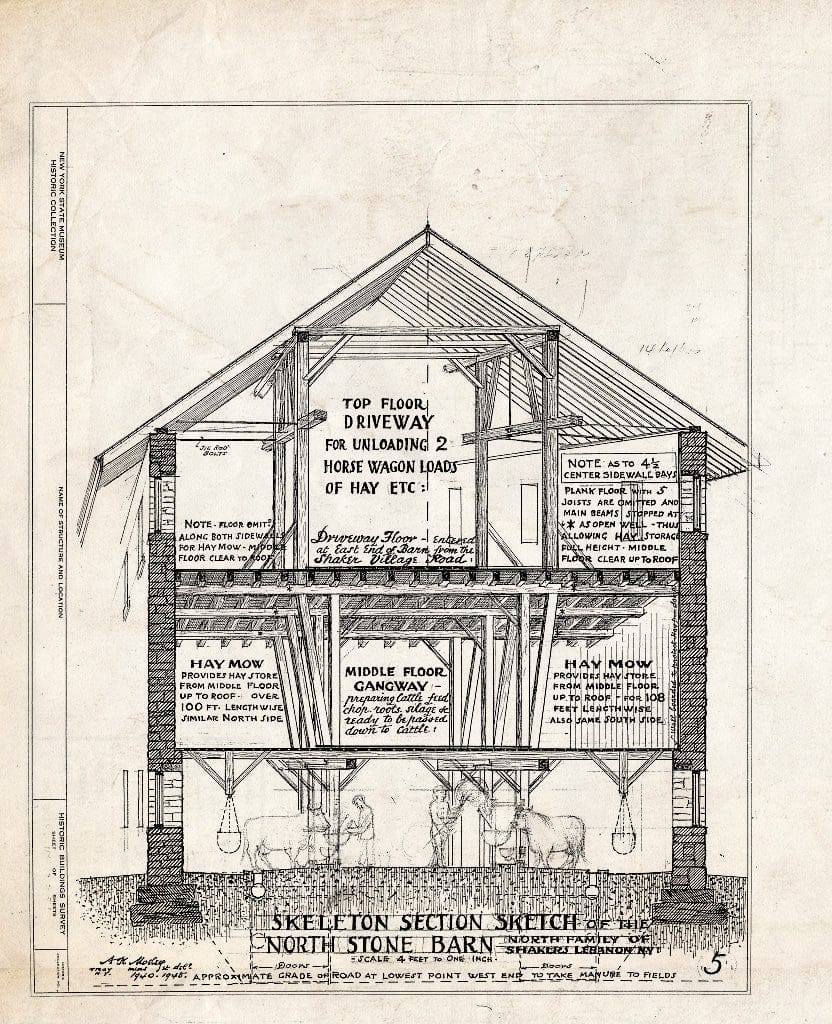 Blueprint HABS NY,11-NELEB.V,30- (Sheet 5 of 5) - Shaker North Family Barn, State Route 22 & U.S. Route 20, New Lebanon, Columbia County, NY