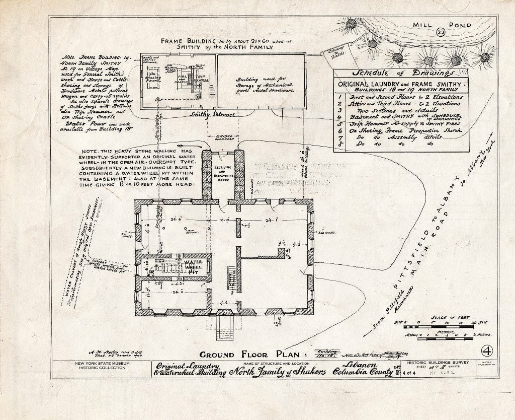 Blueprint HABS NY,11-NELEB.V,31- (Sheet 4 of 4) - Shaker North Family Washhouse (First), Shaker Road, New Lebanon, Columbia County, NY