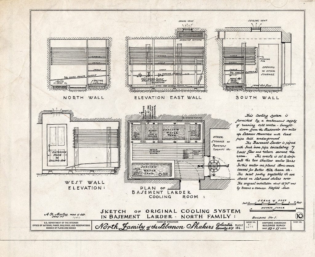 Blueprint HABS NY,11-NELEB.V,24- (Sheet 10 of 11) - Shaker North Family, Dwelling House, Shaker Road, New Lebanon, Columbia County, NY