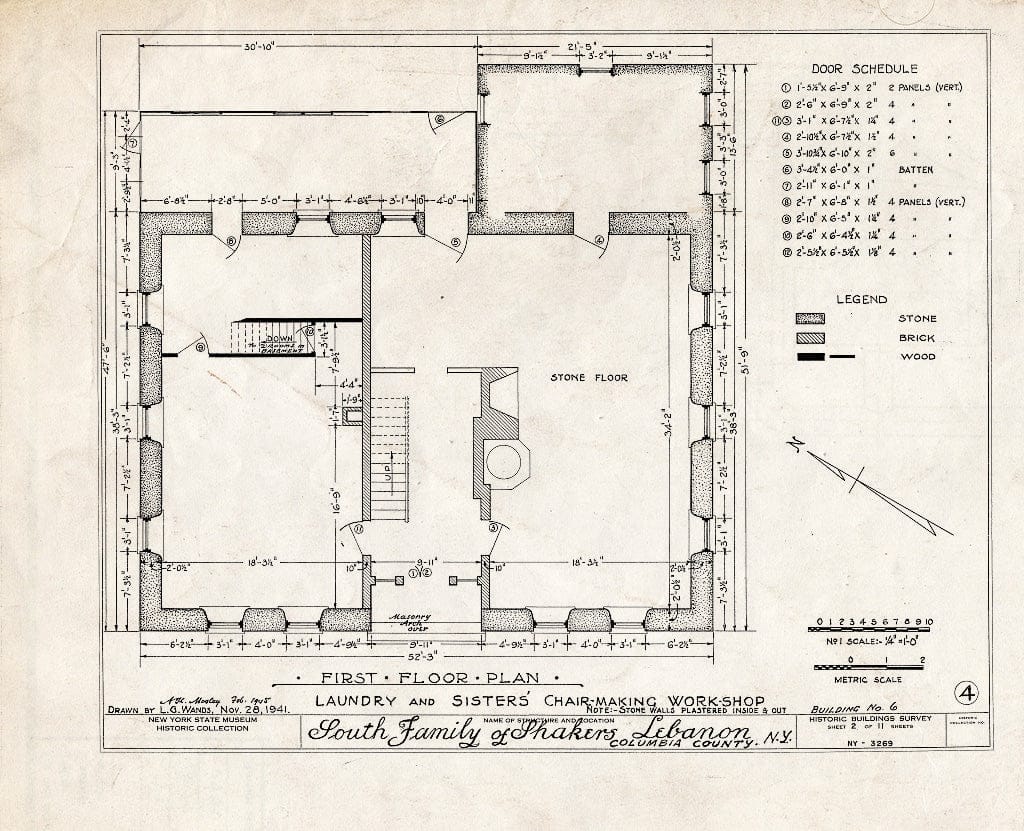 Blueprint HABS NY,11-NELEB.V,20- (Sheet 2 of 11) - Shaker South Family Washhouse, Shaker Road, New Lebanon, Columbia County, NY