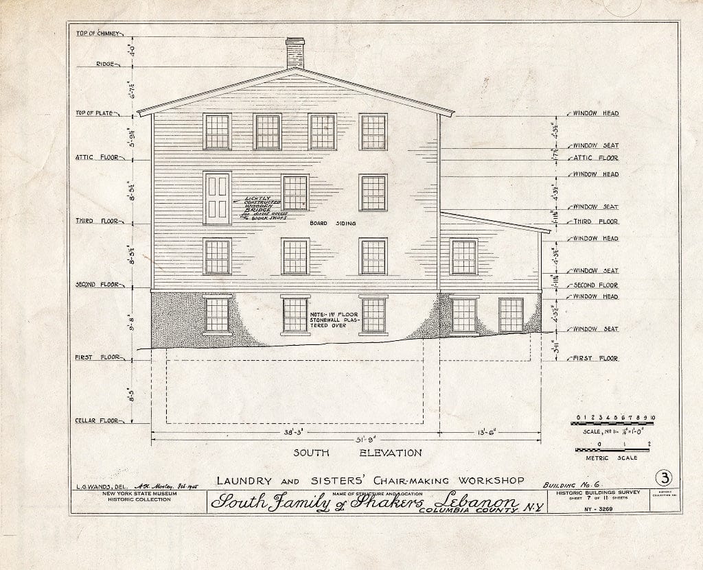 Blueprint HABS NY,11-NELEB.V,20- (Sheet 7 of 11) - Shaker South Family Washhouse, Shaker Road, New Lebanon, Columbia County, NY
