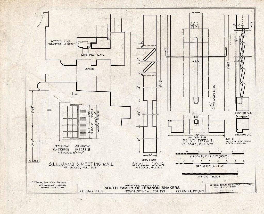 Blueprint HABS NY,11-NELEB.V,19- (Sheet 3 of 3) - Shaker South Family Privy, Shaker Road, New Lebanon, Columbia County, NY