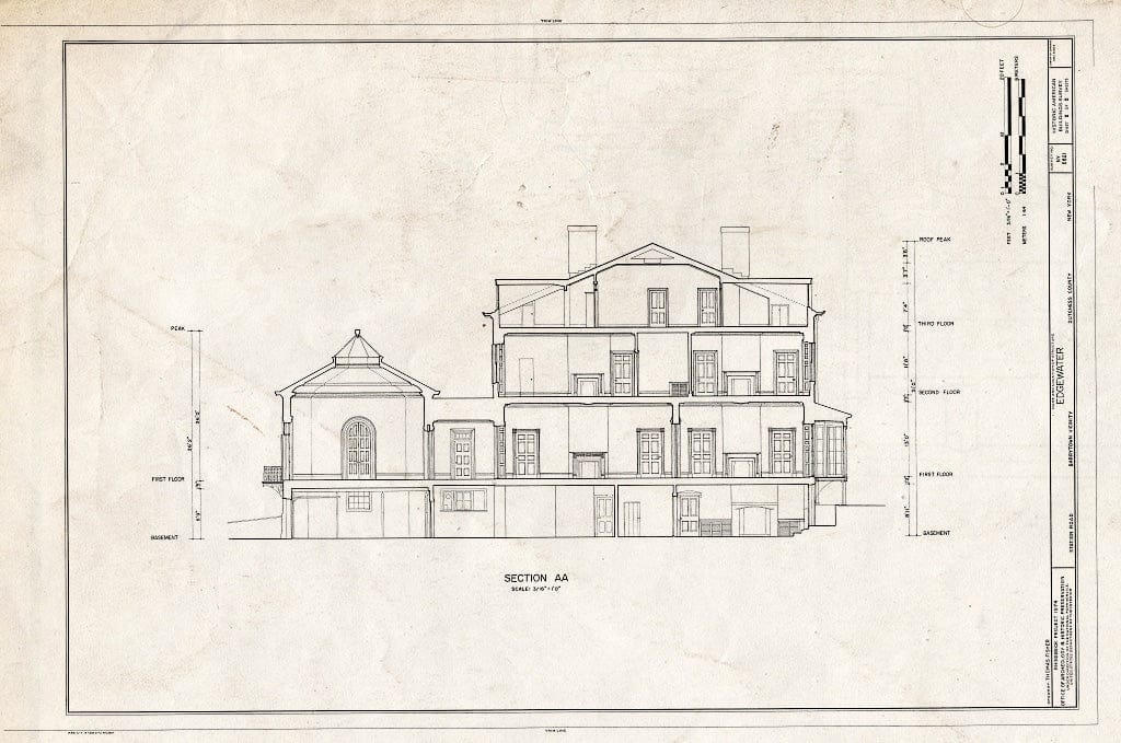 Blueprint HABS NY,14-Barto.V,1- (Sheet 5 of 5) - Edgewater, Station Road, Barrytown, Dutchess County, NY